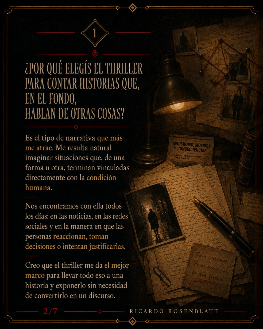 Detrás del thriller. · tarjeta 2