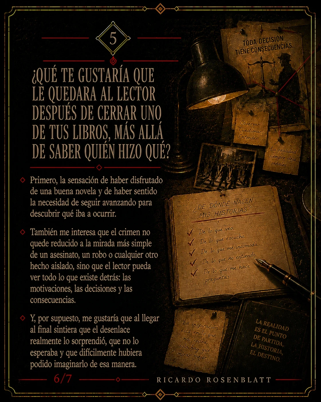 Detrás del thriller. · tarjeta 6