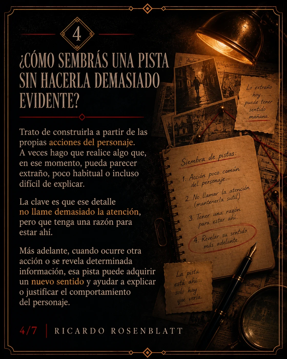 Lo que el lector no ve. · tarjeta 5