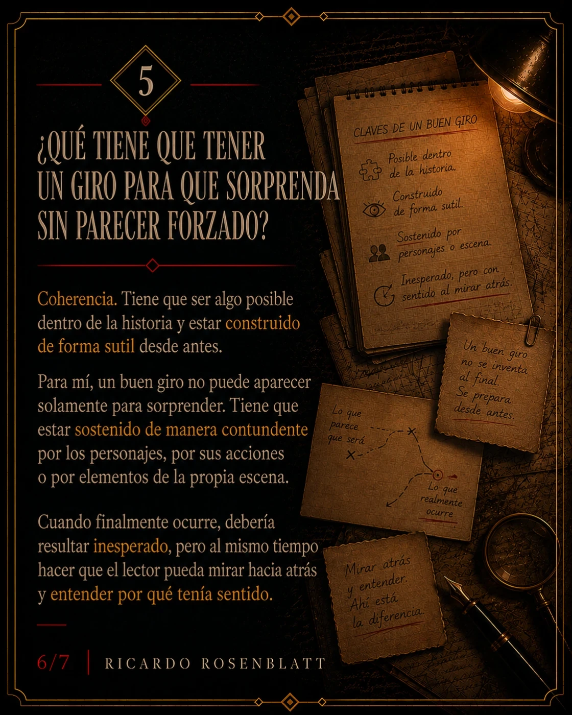 Lo que el lector no ve. · tarjeta 6